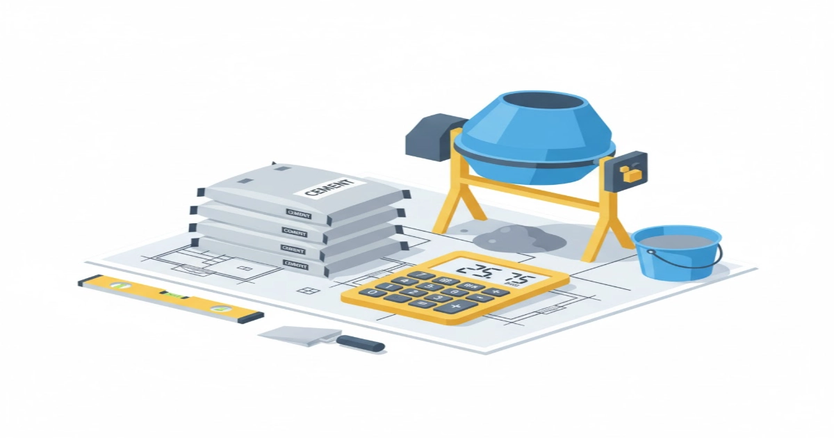 Free online cement calculator to estimate cement quantity for construction work.